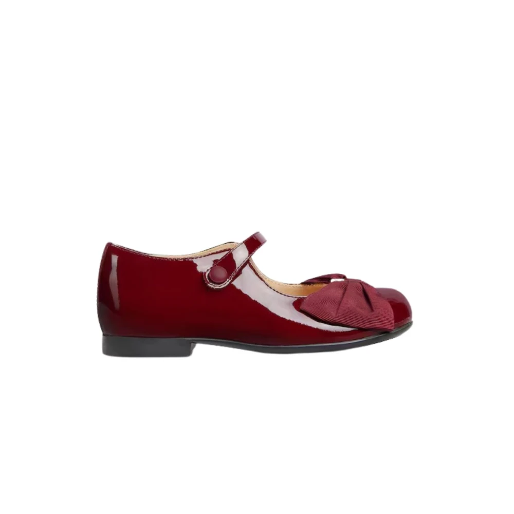 Gucci Läder Ballett Flats Red, Flicka