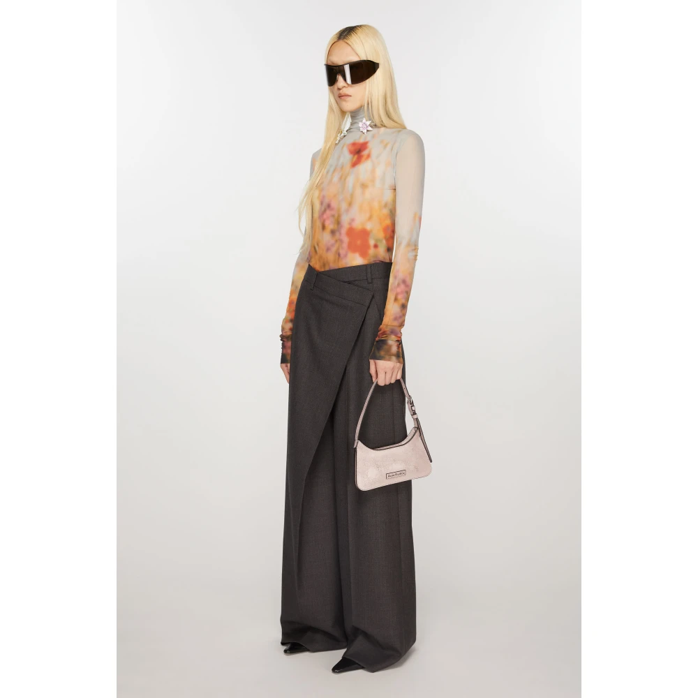 Acne Studios Roze Micro Platt Leren Tas Pink Dames