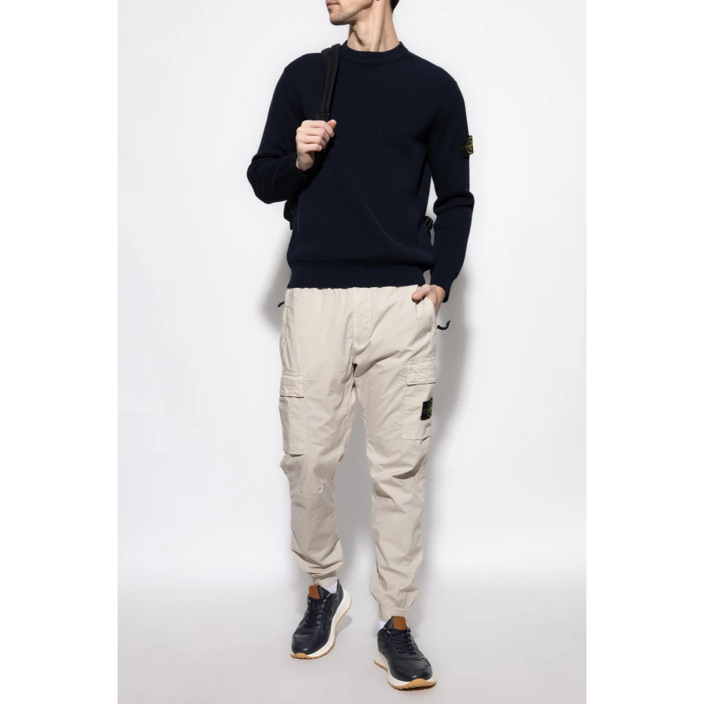 Stone Island Broek met logo Beige Heren