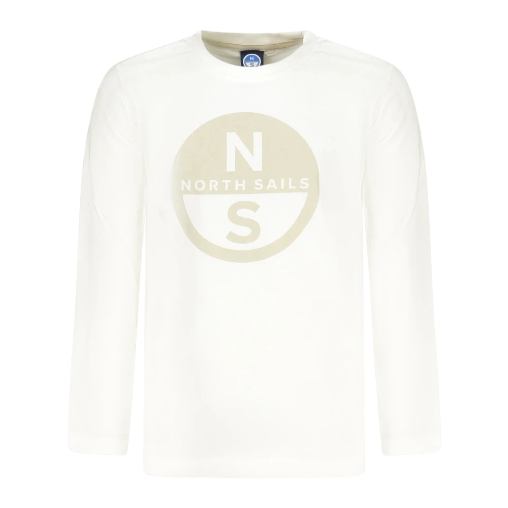 North Sails , Kids Short Sleeve T-Shirts, Male, White, 8 Y, Long-Sleeved T-Shirt