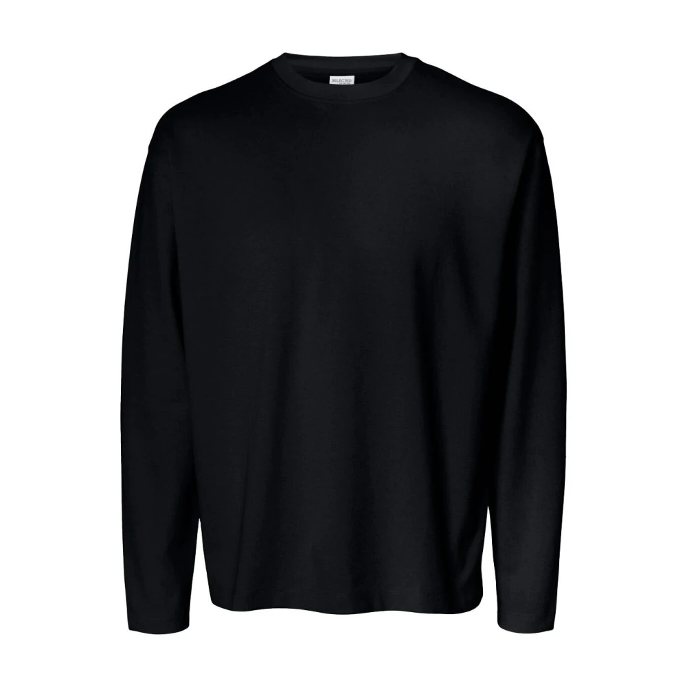 Selected Homme Lange Mouw Tee Losse Pasvorm Black Heren