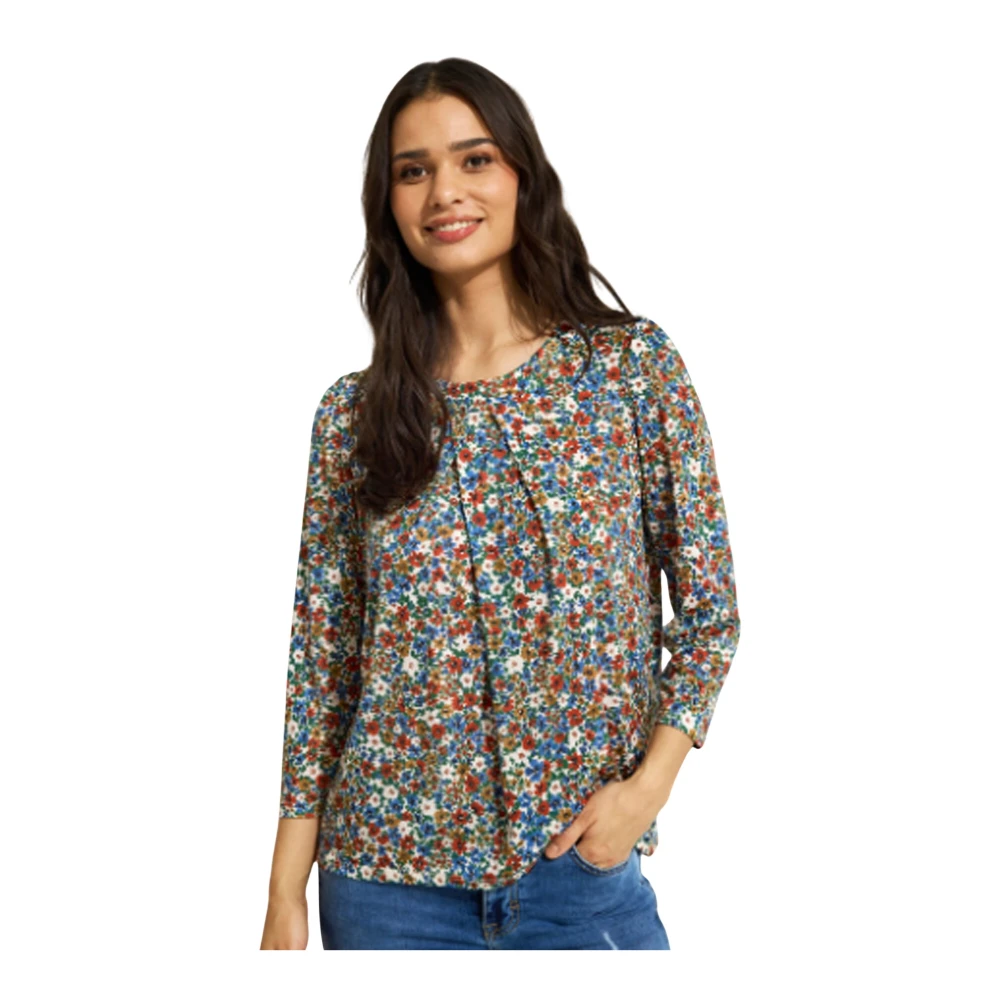 IN Front Maracol Blouse 3 4 Mouwen Multi Blauw Multicolor Dames