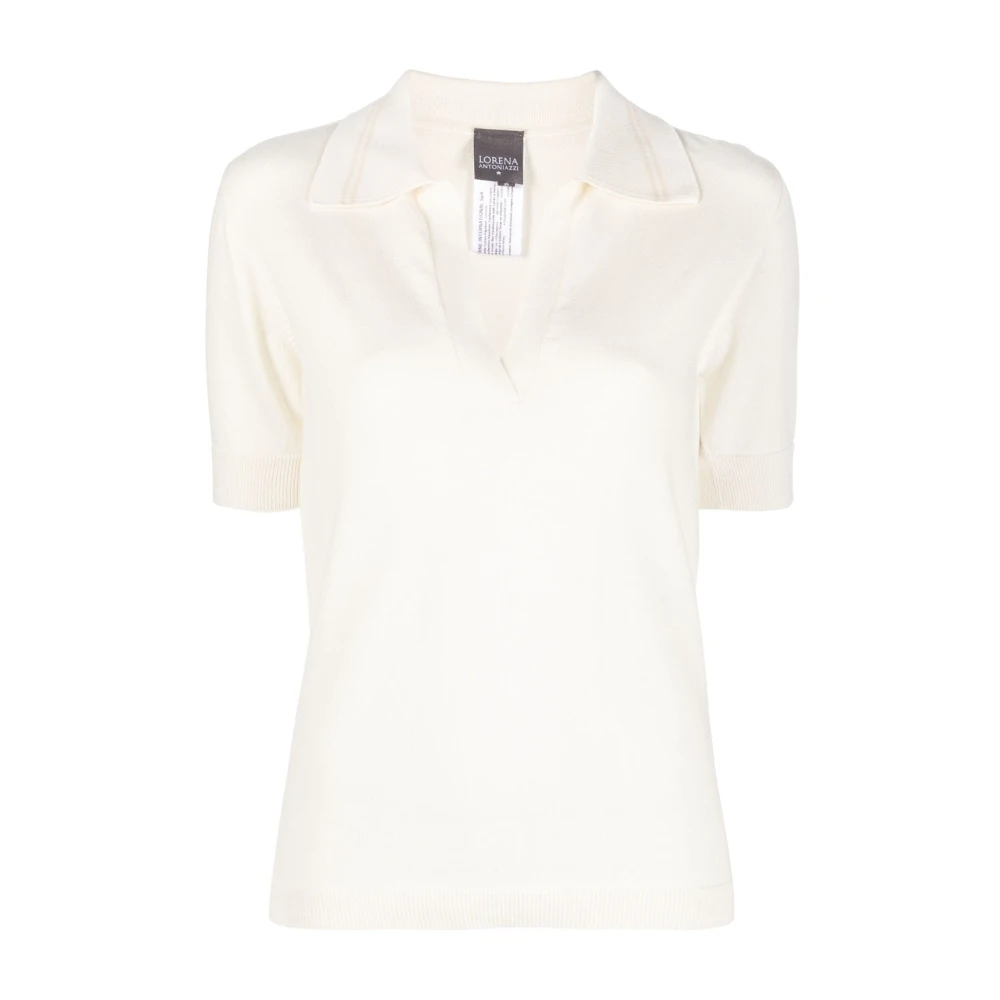 Lorena Antoniazzi Casual Gebreide Polo Shirt in Wit White Dames