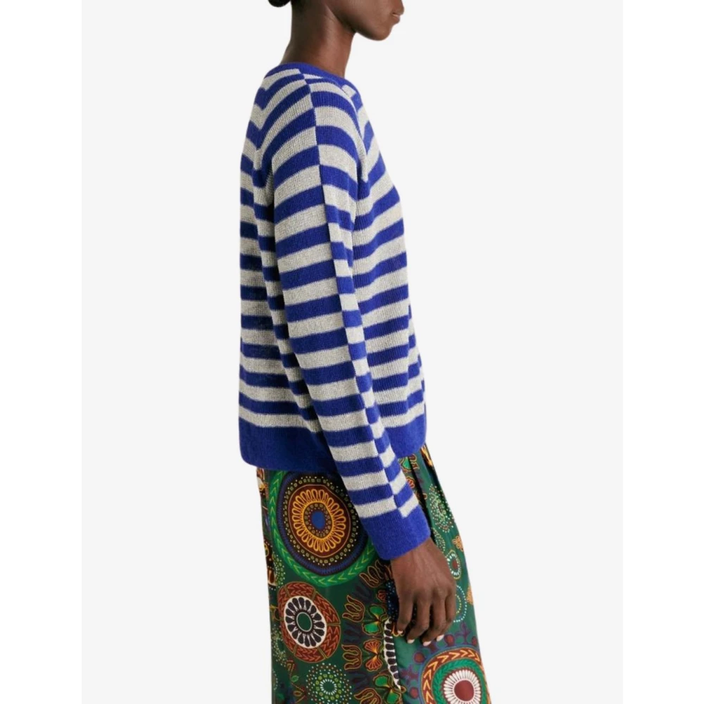 Momoni Gestreepte Lurex Trui Parelsteek Multicolor Dames
