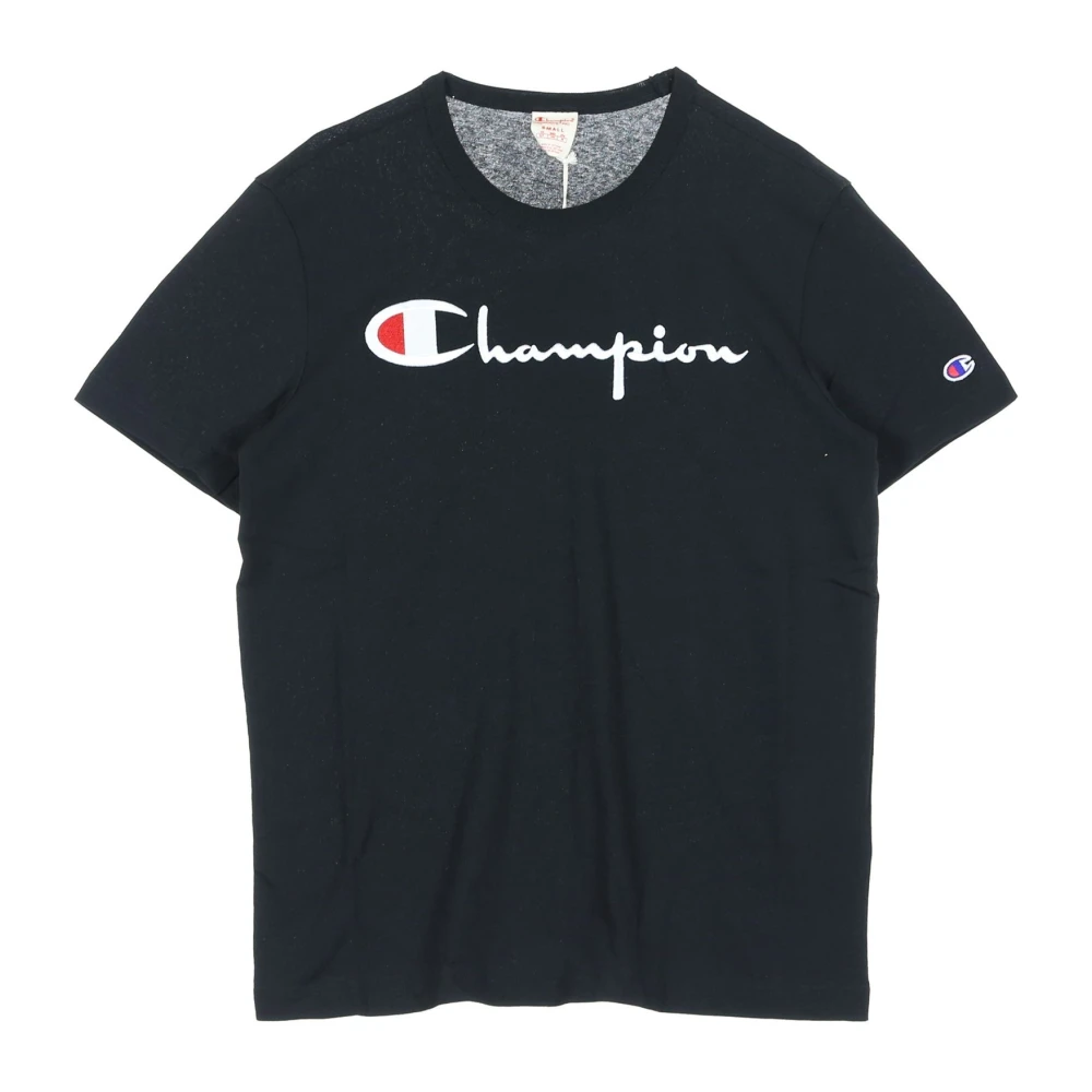 Champion Zwarte Crewneck Tee Shirt Black Heren