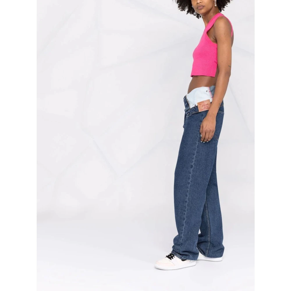 Jacquemus Roze Mesh Gebreide Top Pink Dames