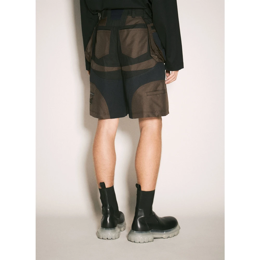 Mugler Contrast Weave Cargo Shorts Black Heren