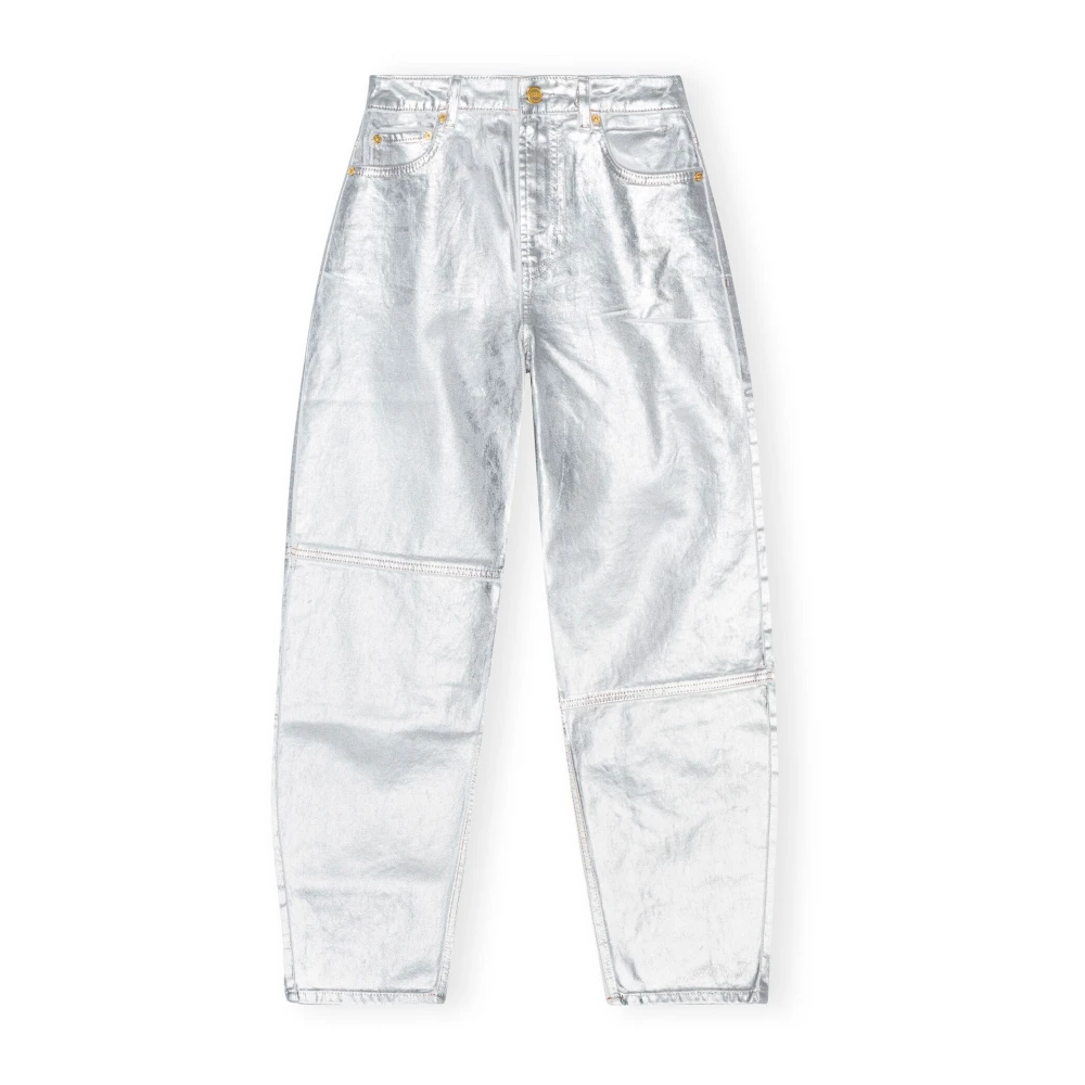 Ganni Witte Foil Stary Jeans White Dames