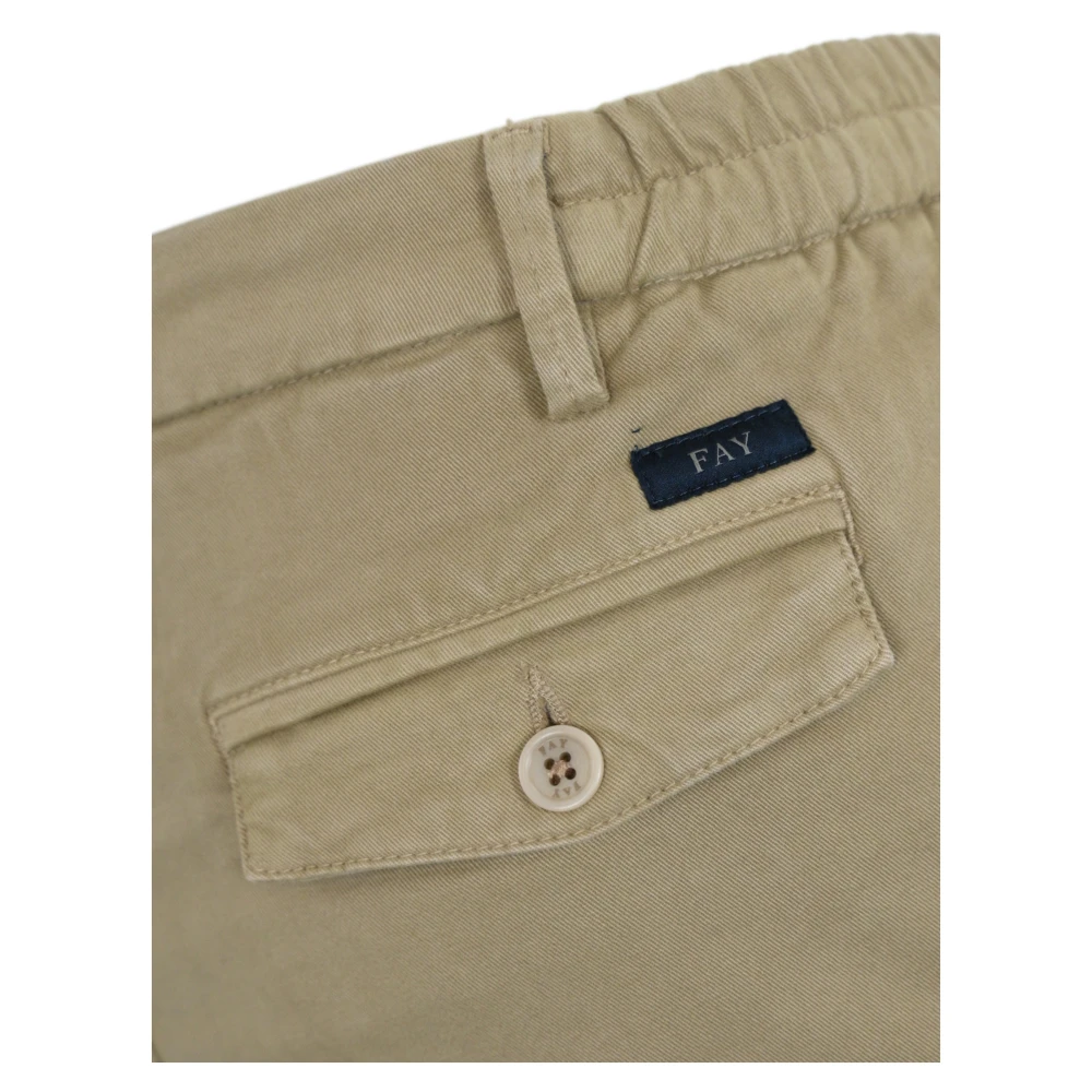 Fay Beige Katoenen Broek Regular Fit Beige Heren