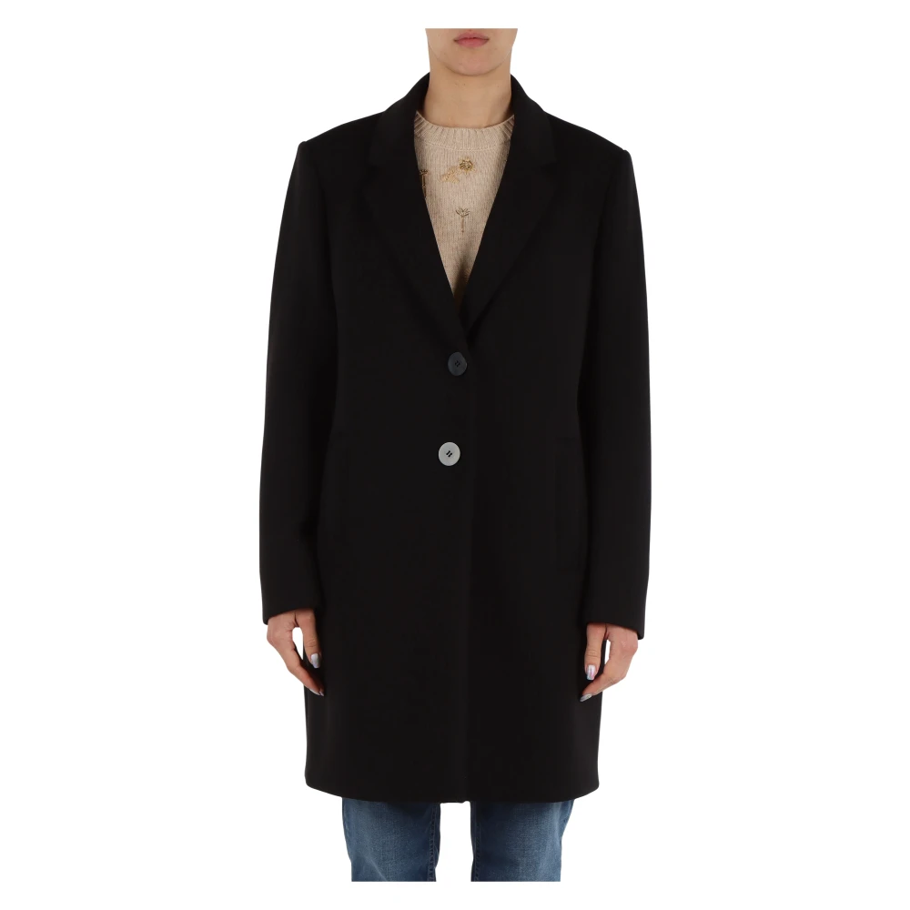 Elena Mirò Omkeerbare viscose jas Black Dames