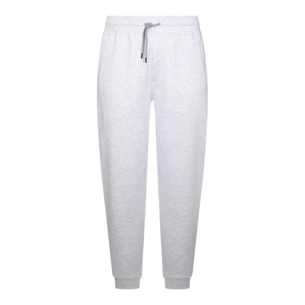 BRUNELLO CUCINELLI Witte Katoenen Trekkoordbroek Gray Heren
