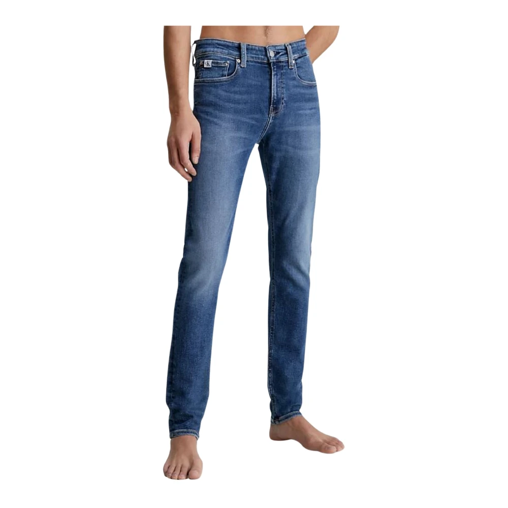 Calvin Klein Men's Blue Slim Brushstroke Fit Jeans - Slim Fit Jeans - W28 - Jeans