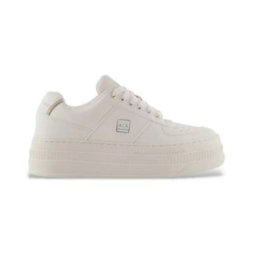 Armani Exchange Women's White Sneakers, 3 Uk, Trainers With Lateral Logo