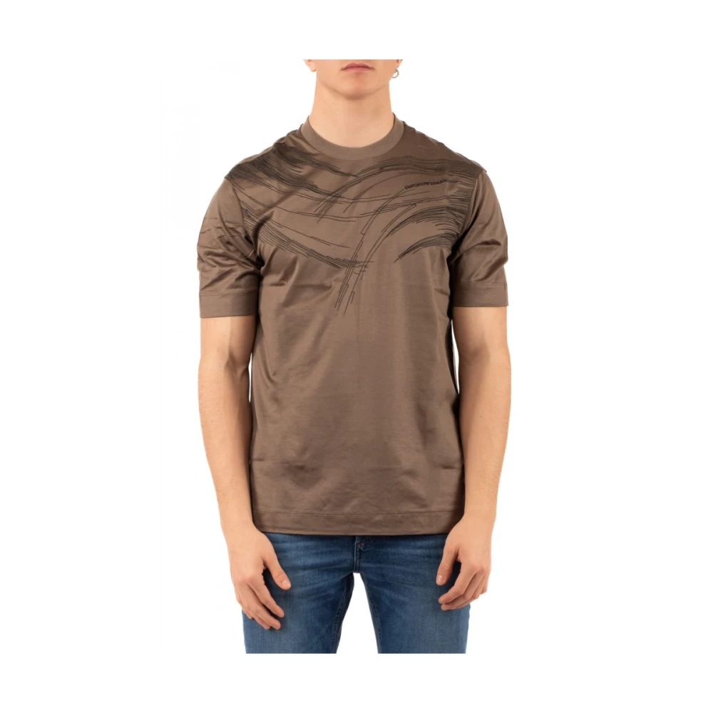 Emporio Armani Stijlvol T-shirt voor mannen Brown Heren