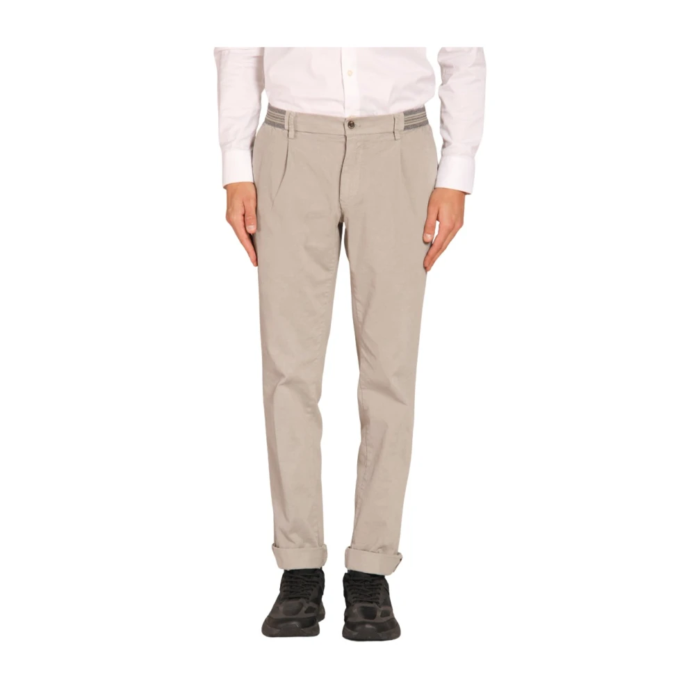 Mason's Grijze Chino Jogger Broek Regular Fit Gray Heren