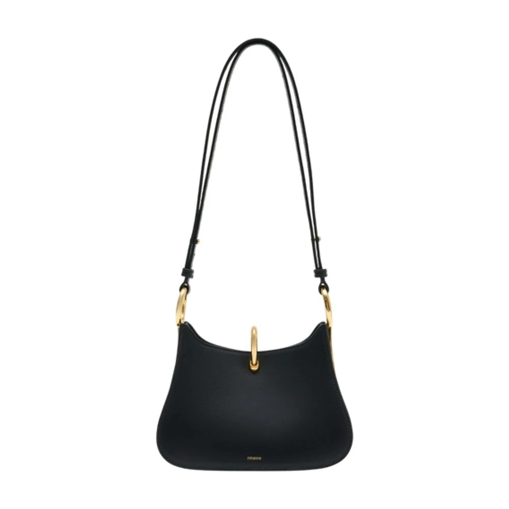 Rabanne Women's Black Shoulder Bags, One Size, Small Ring Leather Bag