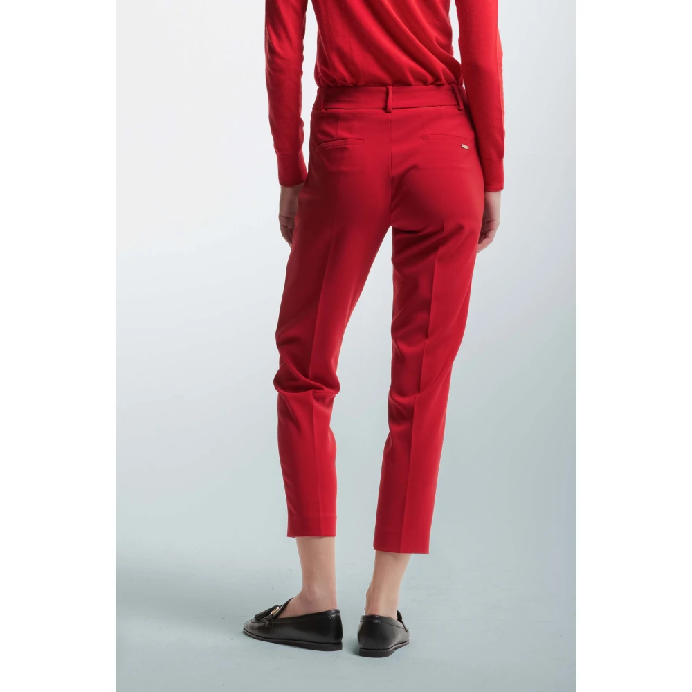 Kocca Stijlvolle Cropped Broek met Zakken Red Dames