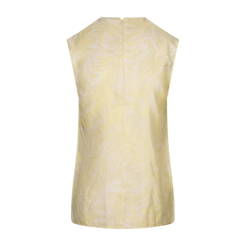 Stella Mccartney Gele Mouwloze Top van Zijde Yellow Dames