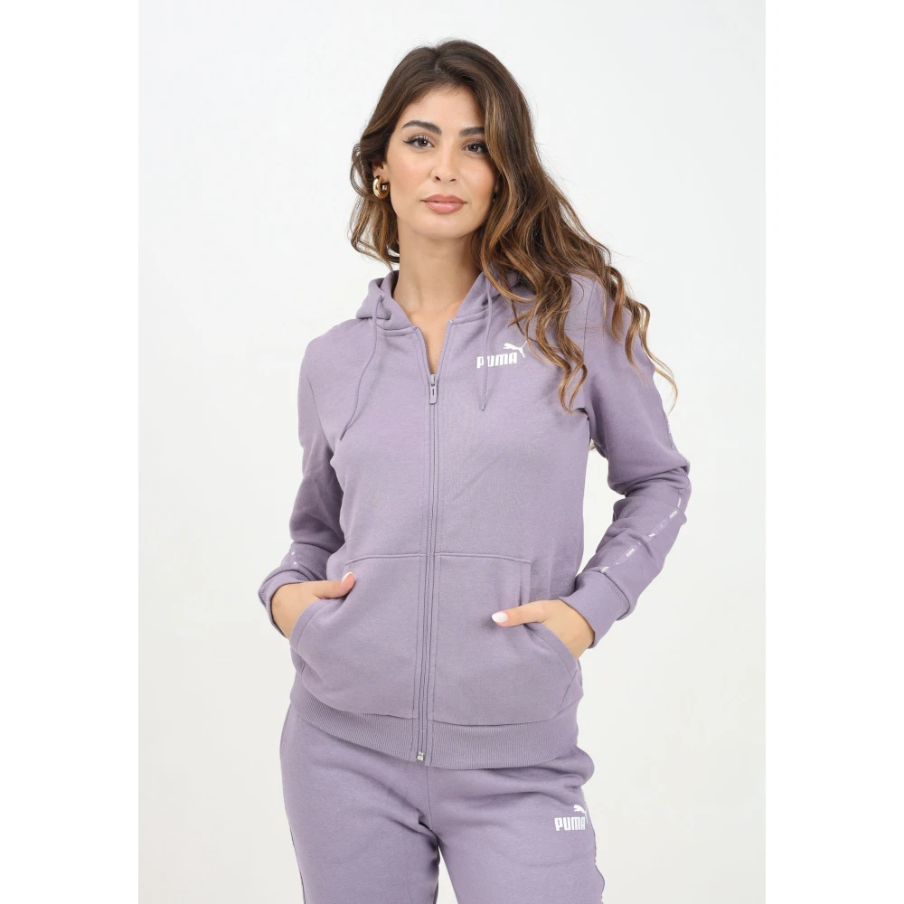 Puma Paarse rits hoodie met zijstreep Purple Dames