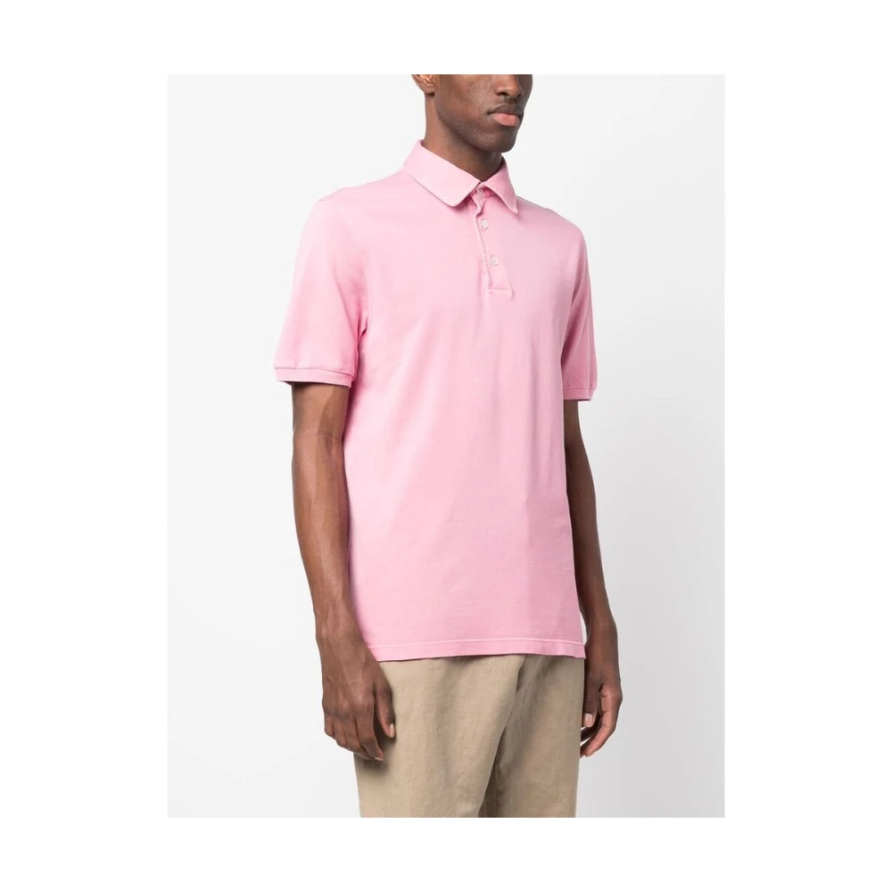 Fedeli Lichtroze Katoenen Poloshirt Pink Heren