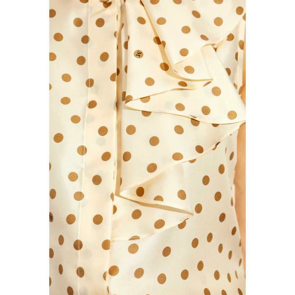 Max Mara Polka Dot Patroon Shirt 'Pegli' Beige Dames