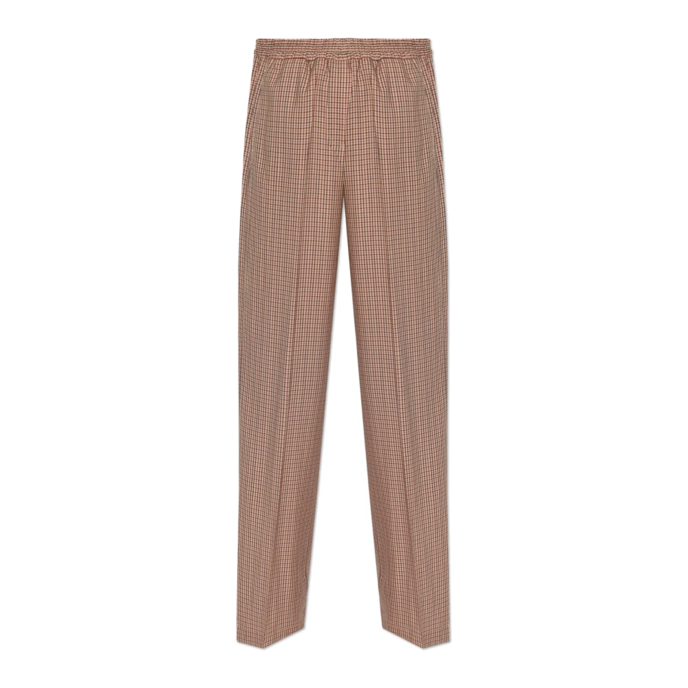 PS By Paul Smith Beige Check Wide Leg Trousers Beige Dames