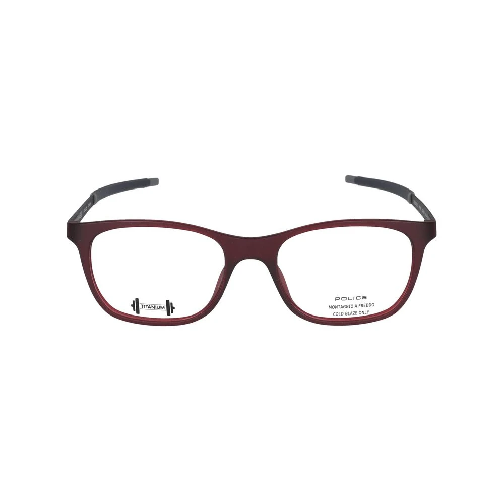 Police Men's Red Semi-Matt Eyeglasses Stylish Model - Glasses - 52 Mm - Accessories