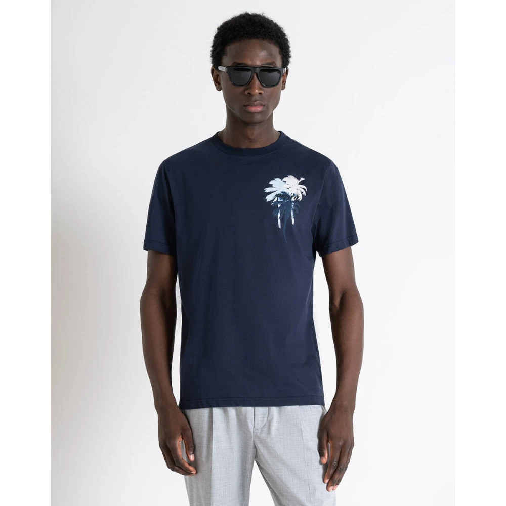 Antony Morato Korte Mouw T-shirt Mmks02413-Fa100144 Blue Heren