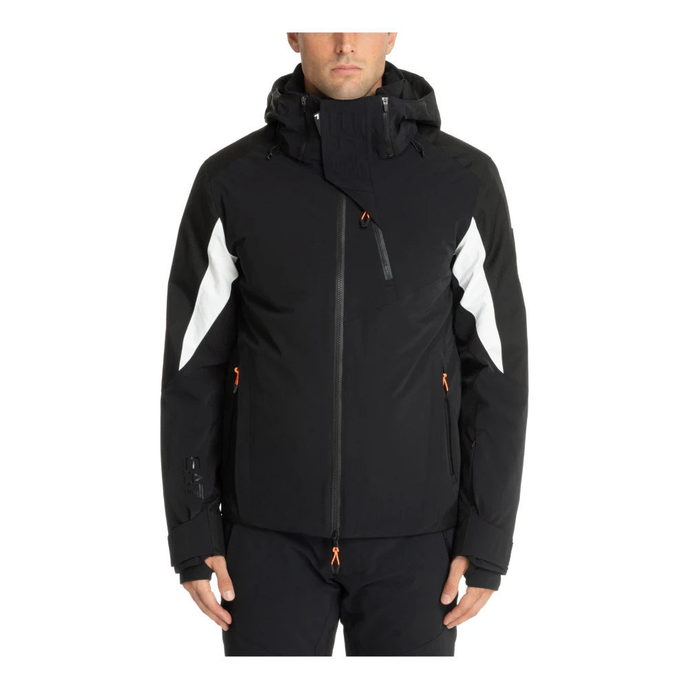 Emporio Armani EA7 Multikleur Ski Jas met Capuchon Black Heren