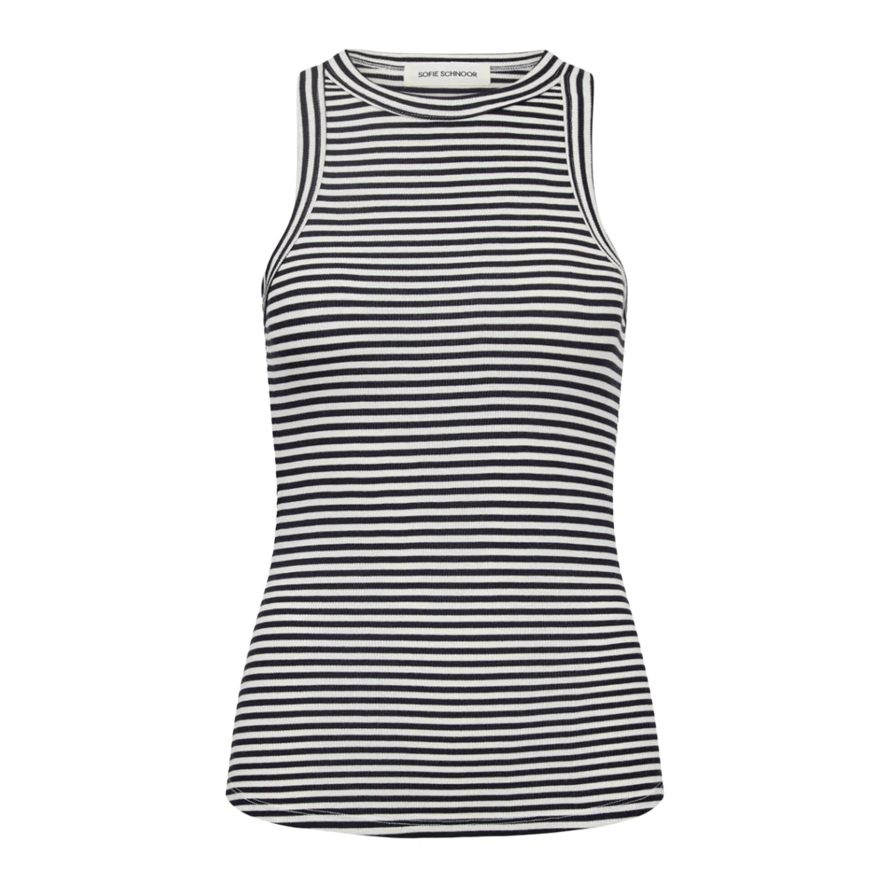 Sofie Schnoor Klassieke Zwarte Gestreepte Mouwloze Top Multicolor Dames