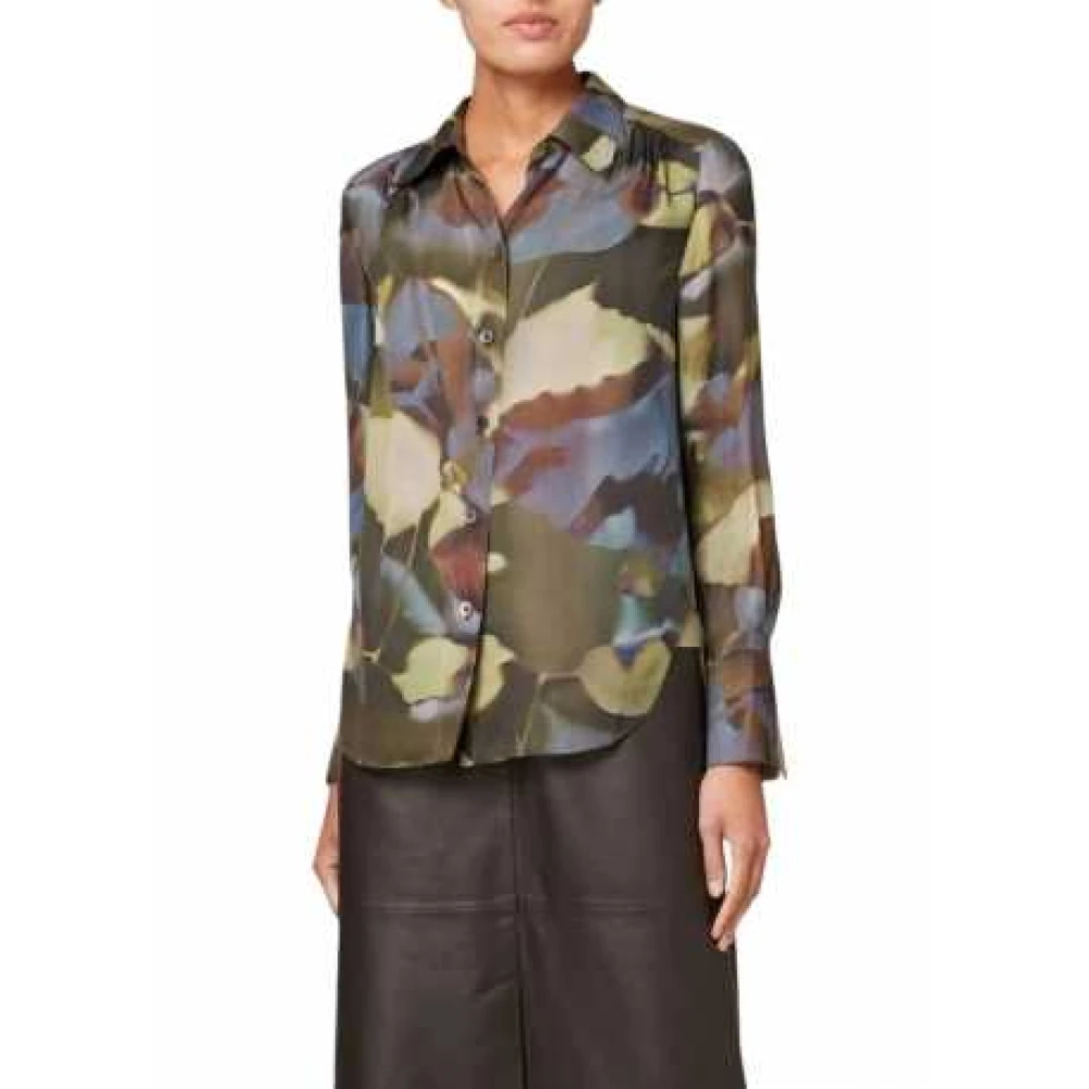 Paul Smith Zijden bloemenprint shirt blauw-groen Multicolor Dames