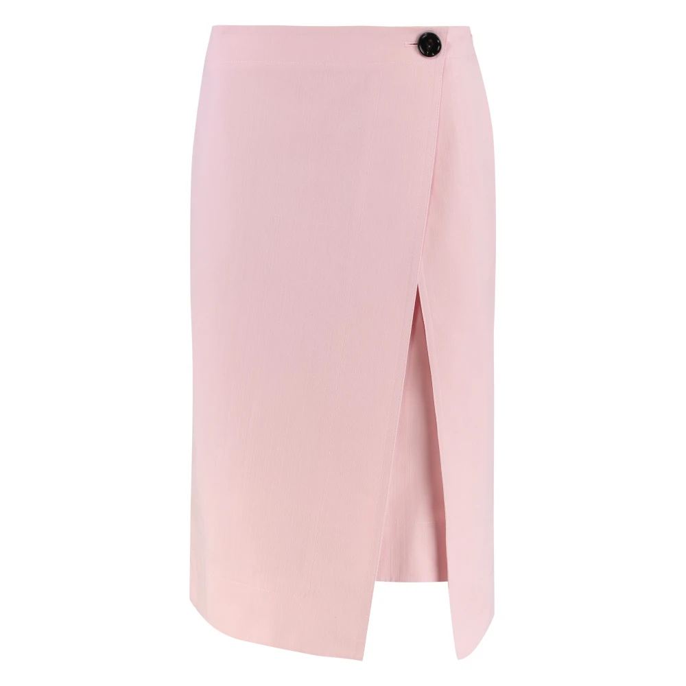 Bottega Veneta Women's Pink Midi Skirts, Xs, Cotton Wrap Skirt