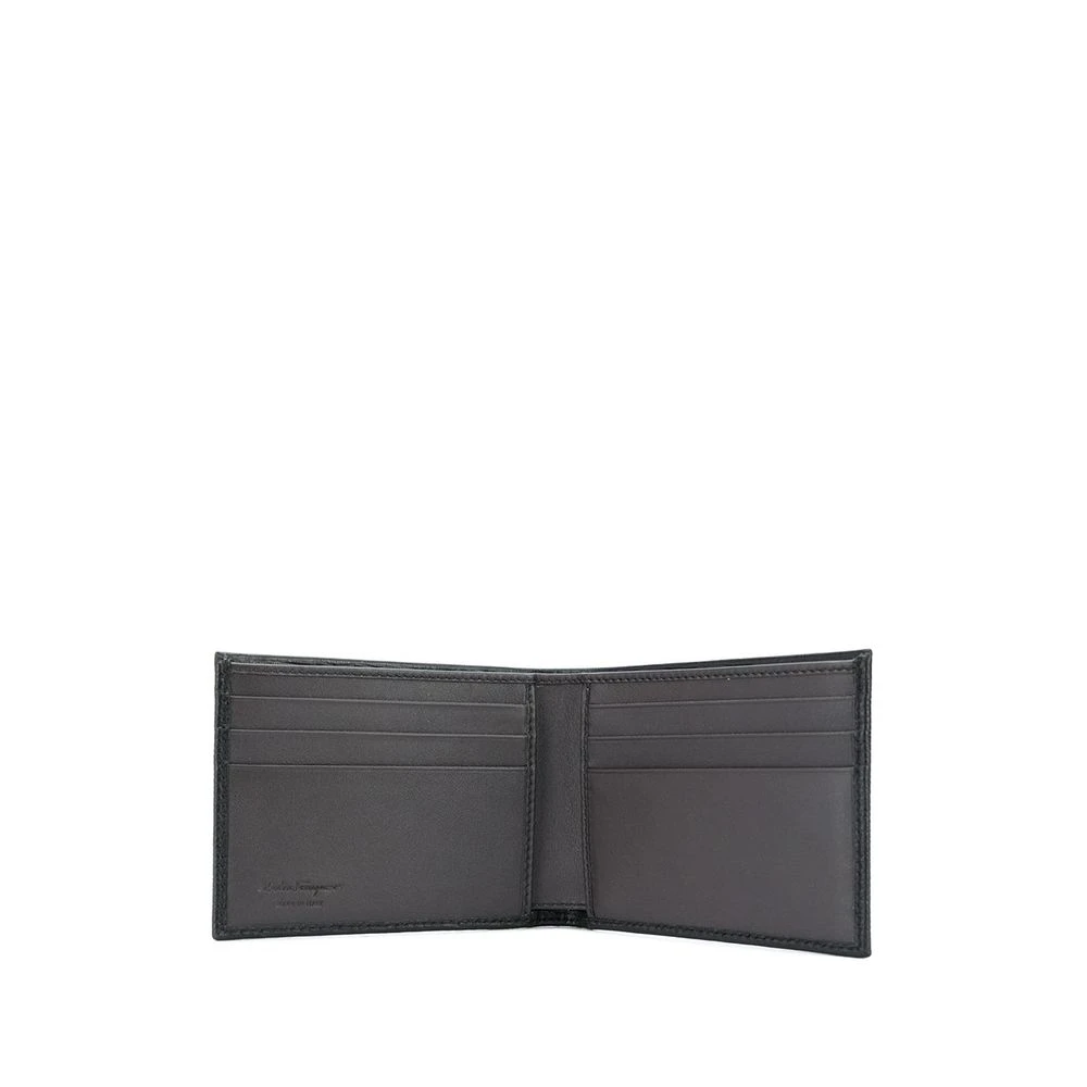 Salvatore Ferragamo Zwarte Leren Portemonnee met Korrelige Textuur Black Heren