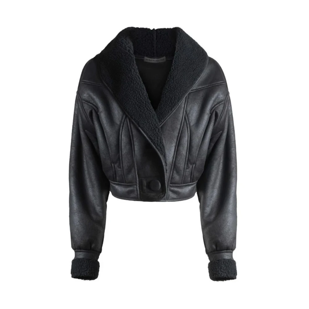 ViCOLO Zwarte Oversized Moderne Jas Black Dames
