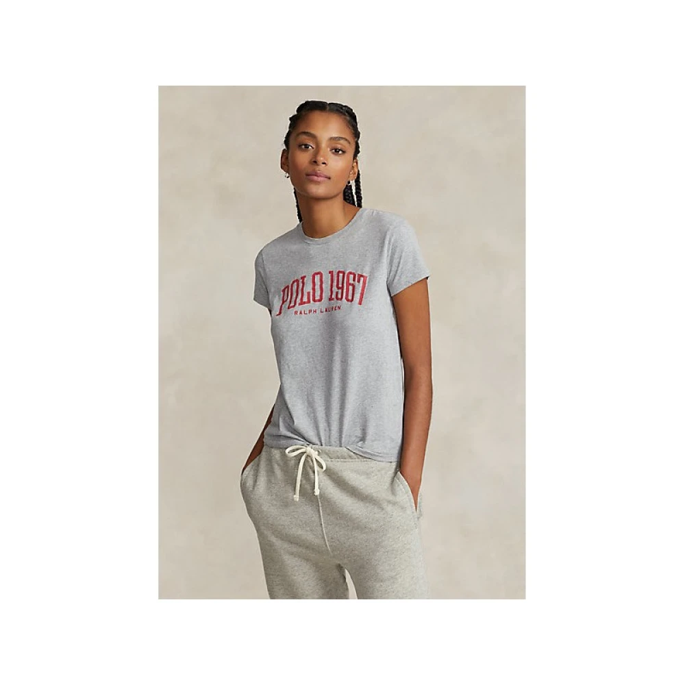 Ralph Lauren Polo 67 Jersey T-shirt Andover Heather Gray Dames