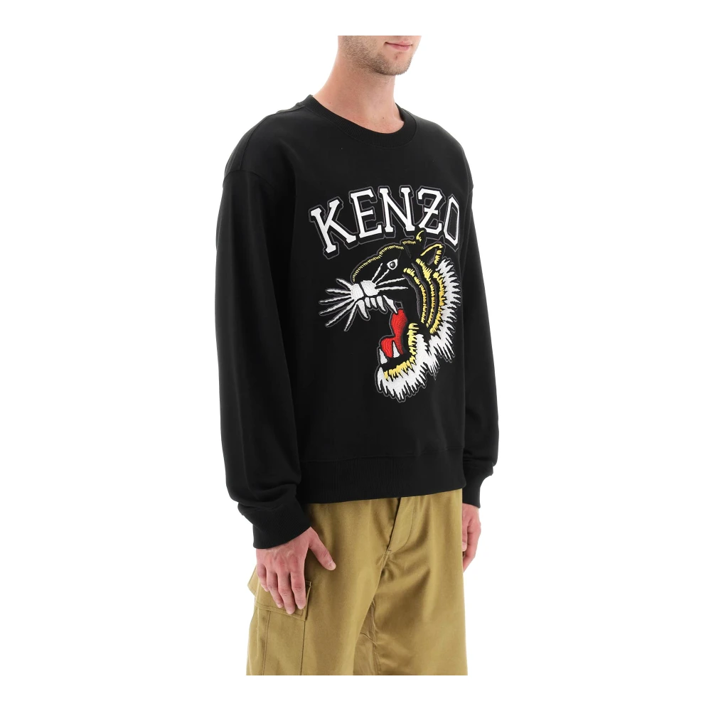 Kenzo Tiger Varsity Jungle Crew-neck Sweatshirt Black Heren