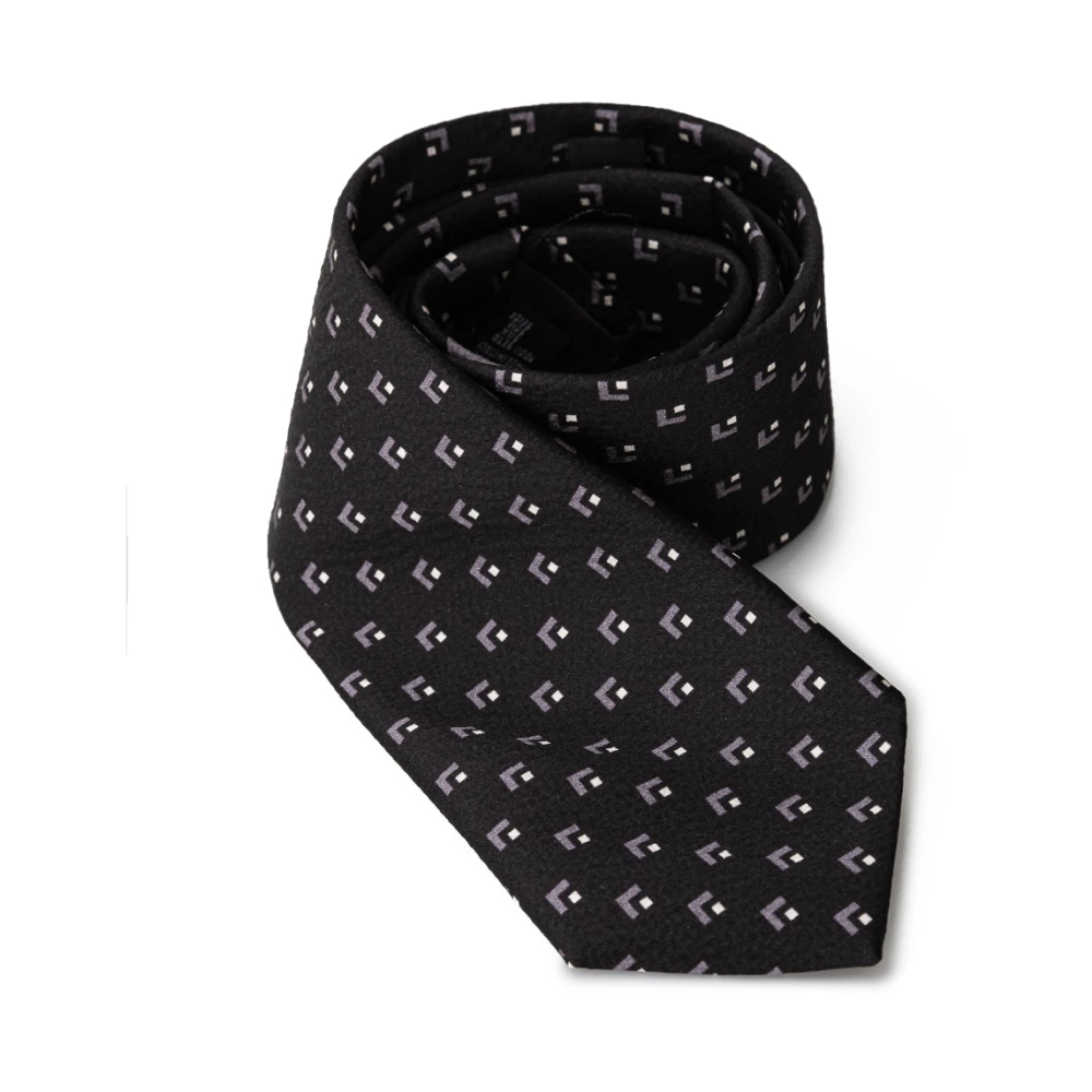 Giorgio Armani Zwarte zijden stropdas Black Heren