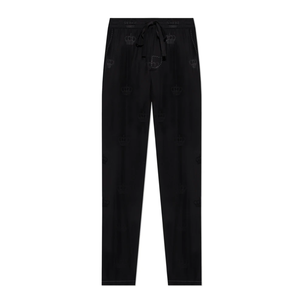 Dolce & Gabbana Zijden broek Black Heren