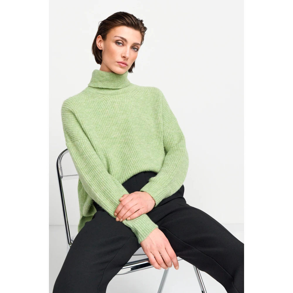 Rich & Royal Stijlvolle Roll Neck Sweater Green Dames