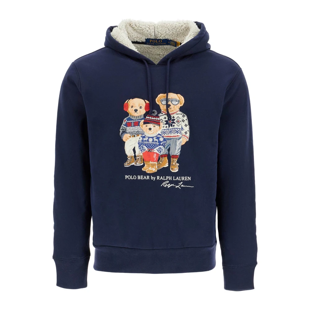 Polo Ralph Lauren Broderad Polo Bear Fleece Sweatshirt Blue, Herr