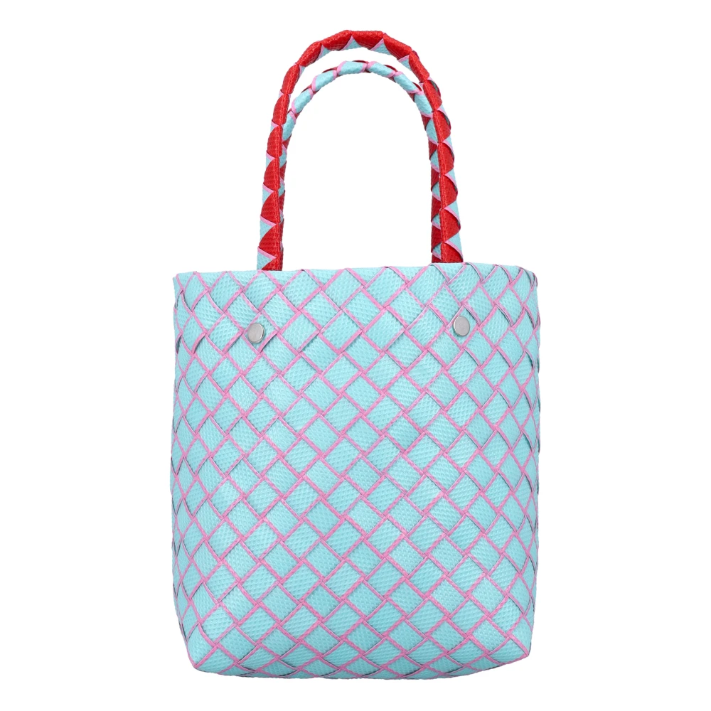 Marni Turquoise Geweven Micro Mand Tas Blue Dames