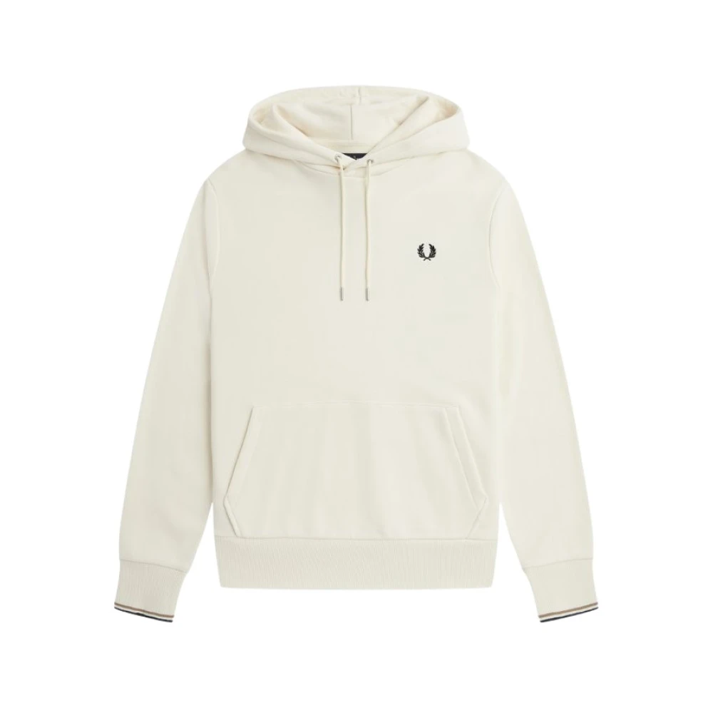 Fred Perry Men's Beige Tipped Hooded Sweatshirt