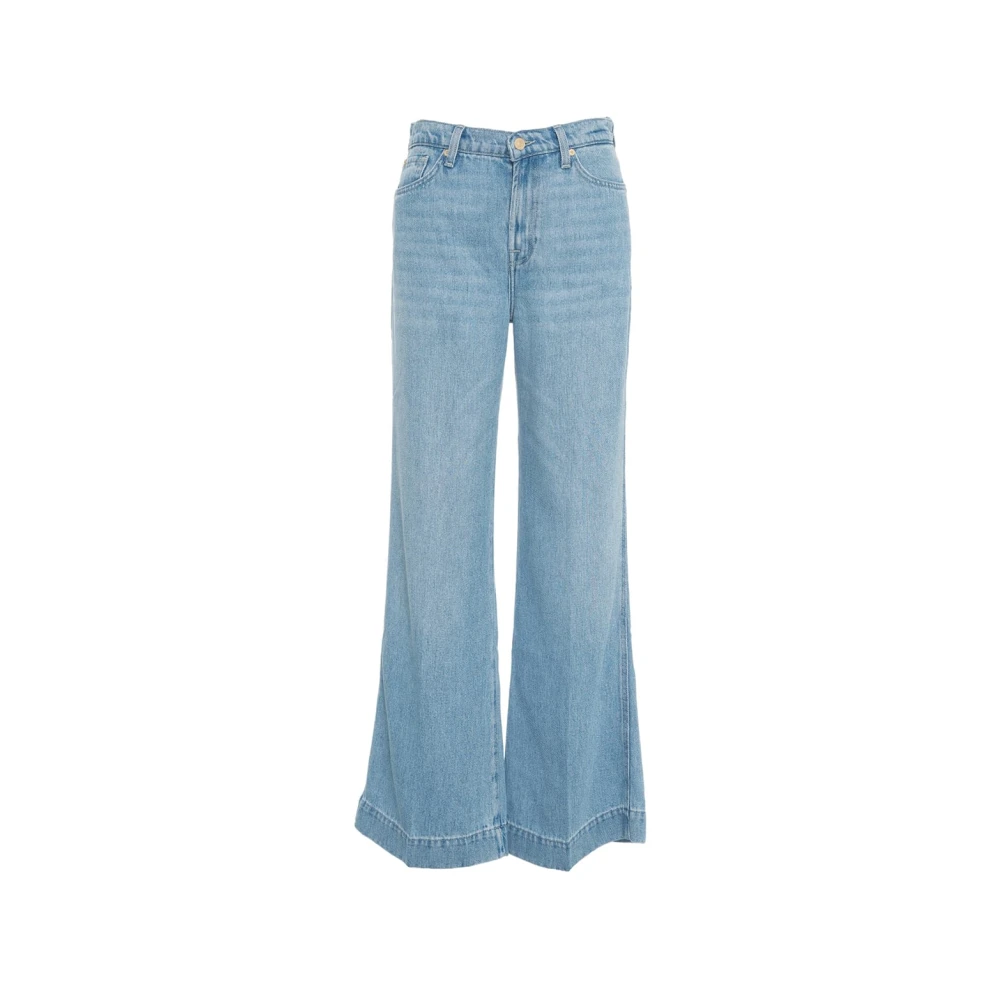 7 For All Mankind Blauwe Flared Jeans High-Waisted Wijde Pijp Blue Dames