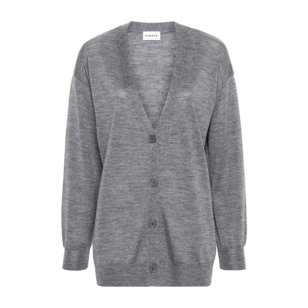 P.a.r.o.s.h. Grijze Melange Cardigan Gray Dames