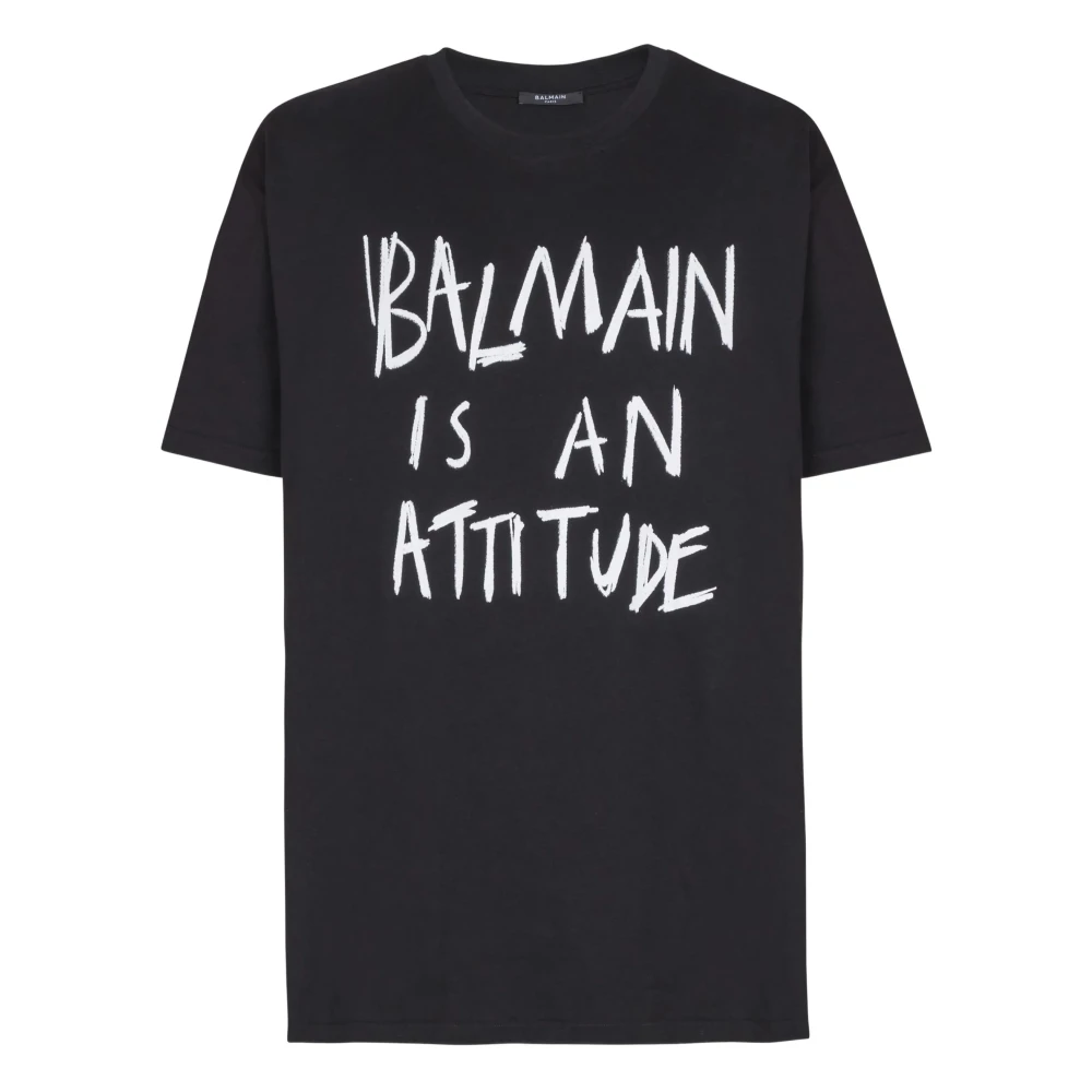 Balmain Black Printed T-Shirt - Male - T-Shirts - Xl - Tops