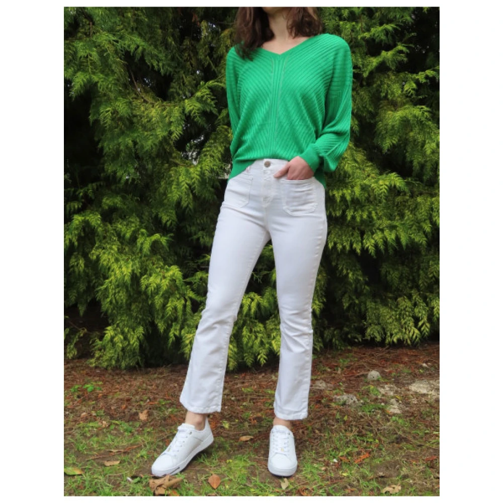 Islow Olivia Crop Flare Broek White Dames