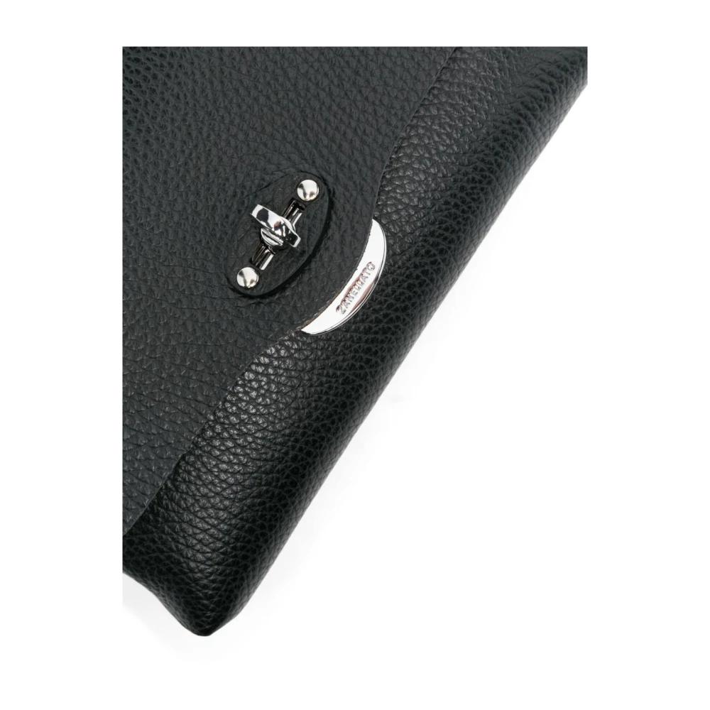Zanellato Zwarte leren clutch tas Black Dames