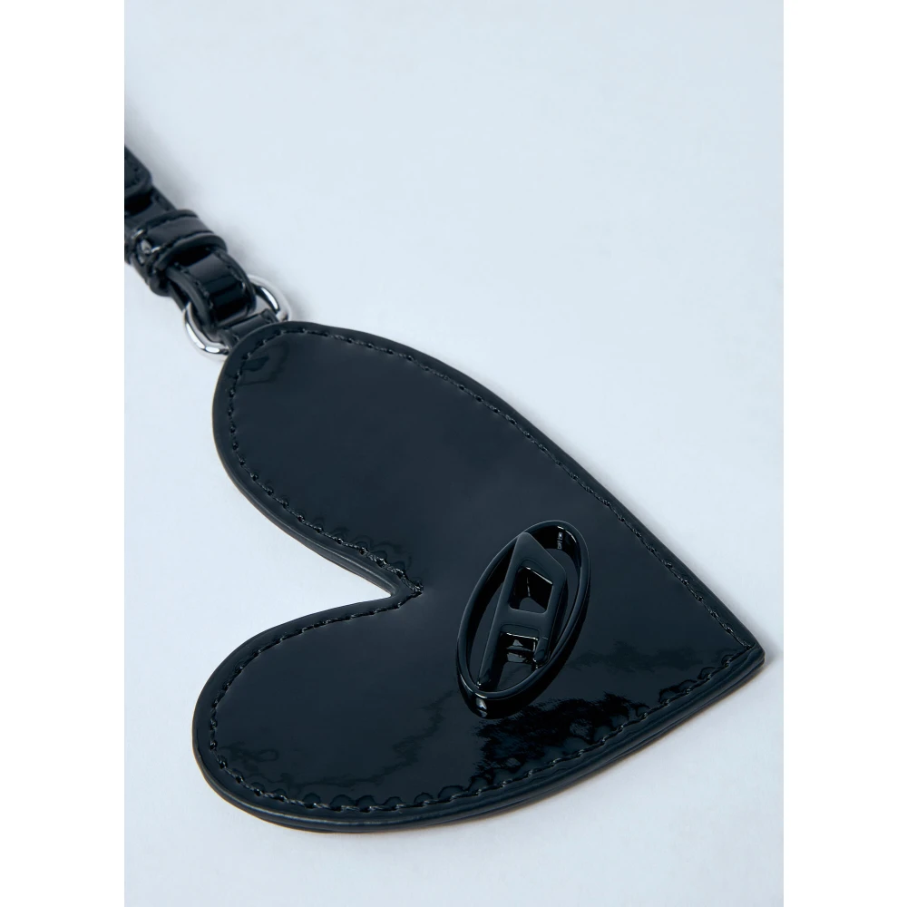 Diesel Sleutelhanger met hartontwerp en spiegelafwerking Black Dames