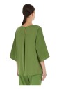 chemisier-vert-en-soie-avec-insert-en-jersey