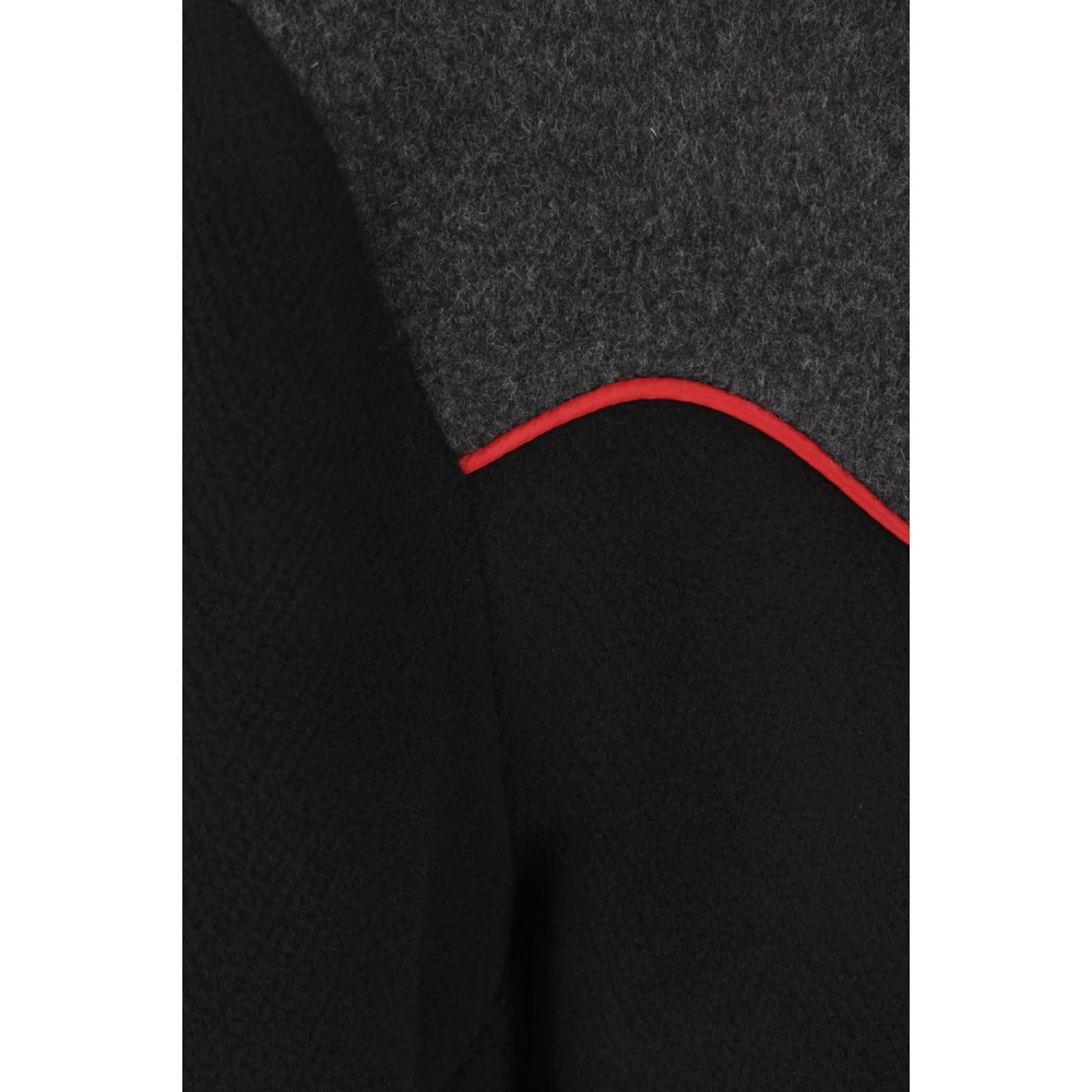Molly Goddard Wollen jas met contrast piping Black Dames